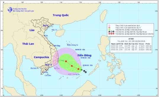 Vùng áp thấp khả năng mạnh lên thành áp thấp nhiệt đới