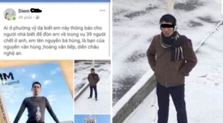 Nghi có nạn nhân quê ở Huế trong vụ 39 người chết trong container ở Anh