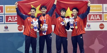 SEA Games: Cú nước rút ngoạn mục giúp Việt Nam bảo vệ HC vàng môn bơi 4x200m