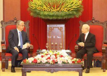 Tổng Bí thư Nguyễn Phú Trọng tiếp Tổng thống Kazakhstan nhân chuyến thăm chính thức Việt Nam