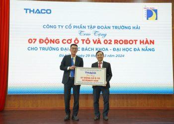 Trường Đại học Bách khoa – Đại học Đà Nẵng đón nhận động cơ ô tô và Robot hàn của THACO GROUP