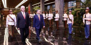 Bí thư Thứ nhất, Chủ tịch nước Cuba chủ trì Lễ đón chính thức Tổng Bí thư, Chủ tịch nước Tô Lâm