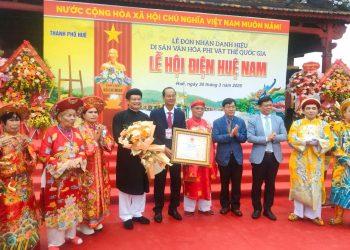 Thành phố Huế tổ chức Lễ đón nhận danh hiệu Di sản văn hóa phi vật thể quốc gia “Lễ hội Điện Huệ Nam”