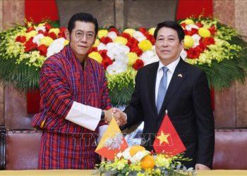 Chủ tịch nước Lương Cường chủ trì lễ đón cấp Nhà nước và hội đàm Quốc vương Bhutan